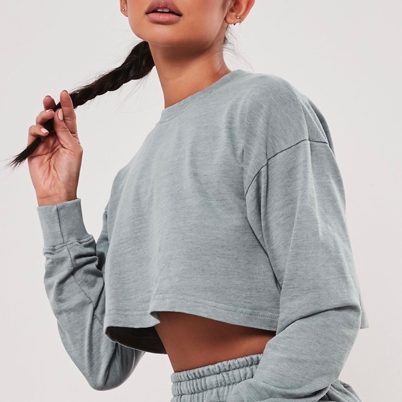 Missguided, Cropped Long Sleeve Sweatshirt, Size 6 - Picture 3 of 10